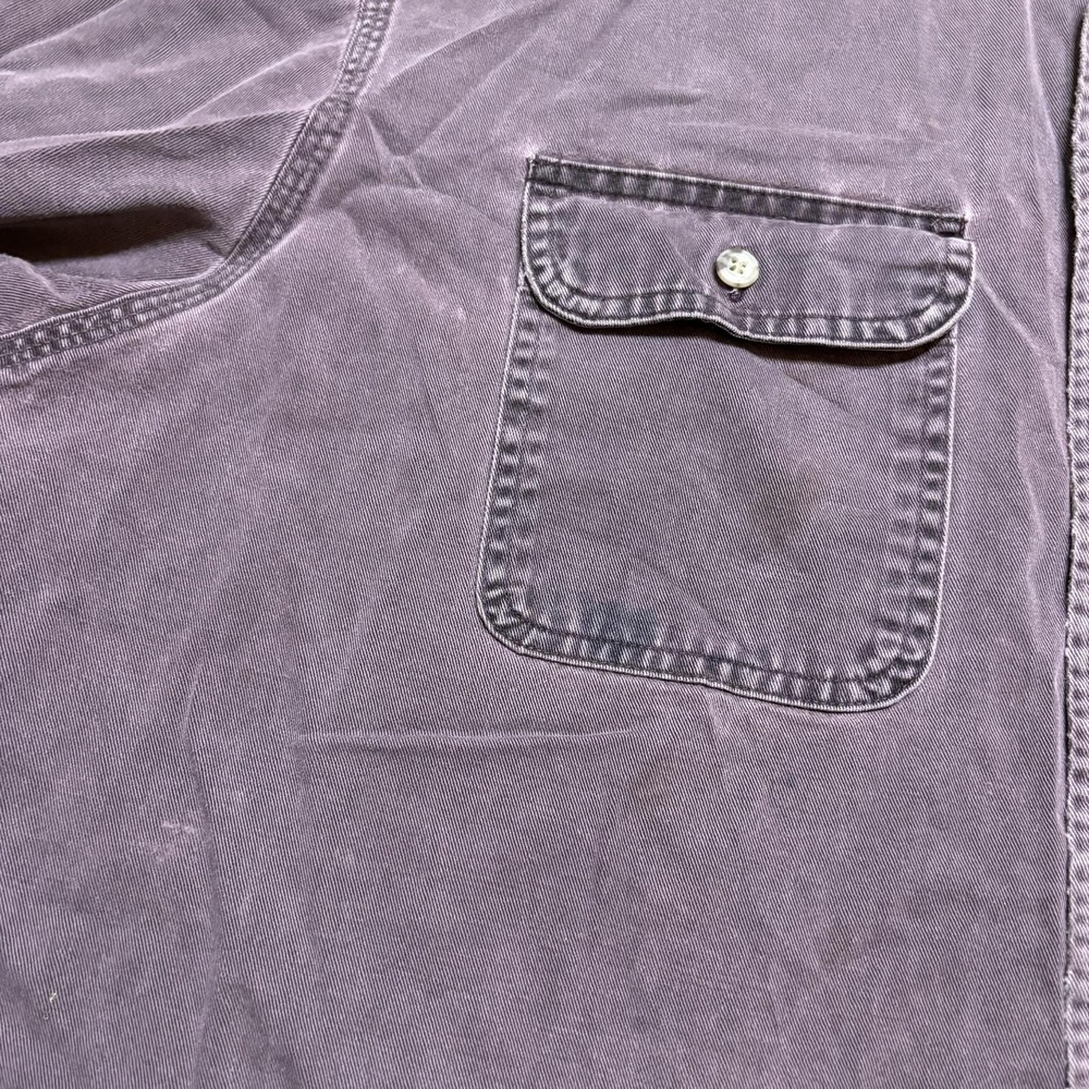 Vtg Carhartt Shirt Mens Large Purple Twill Button Up LS Faded Distressed 90s - Picture 13 of 16